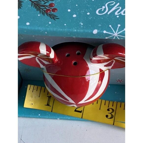 Disney Mickey And Minnie Mouse Christmas Peppermint Salt Pepper Shakers NEW - Picture 11 of 12